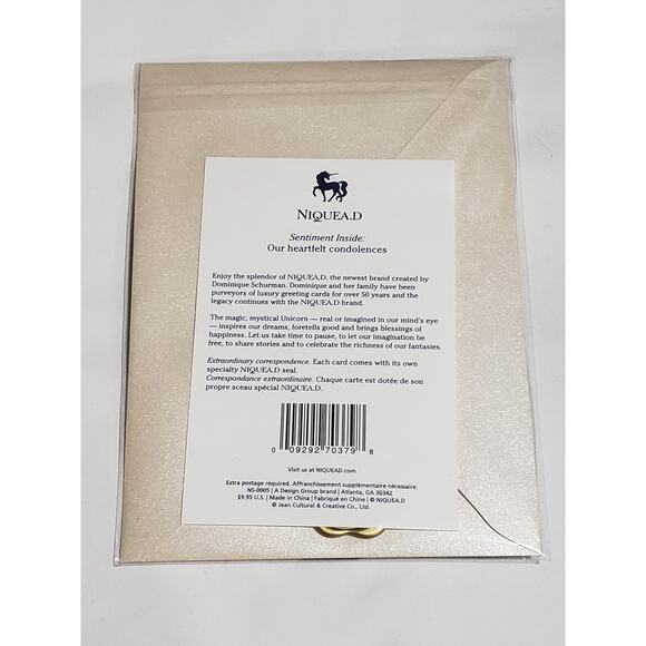 2 for $10 NIQUEA.D With Sympathy Floral "Our Heartfelt Condolences" Luxury Card - Picture 2 of 2